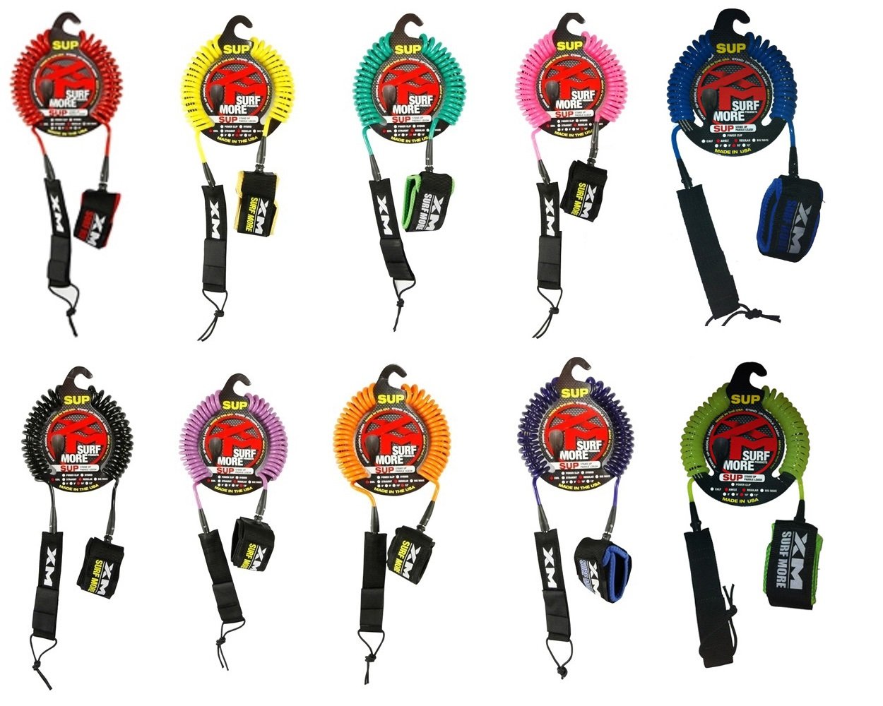 of Choice Leash Ankle Coiled SUP XM More Surf Color Size and Board