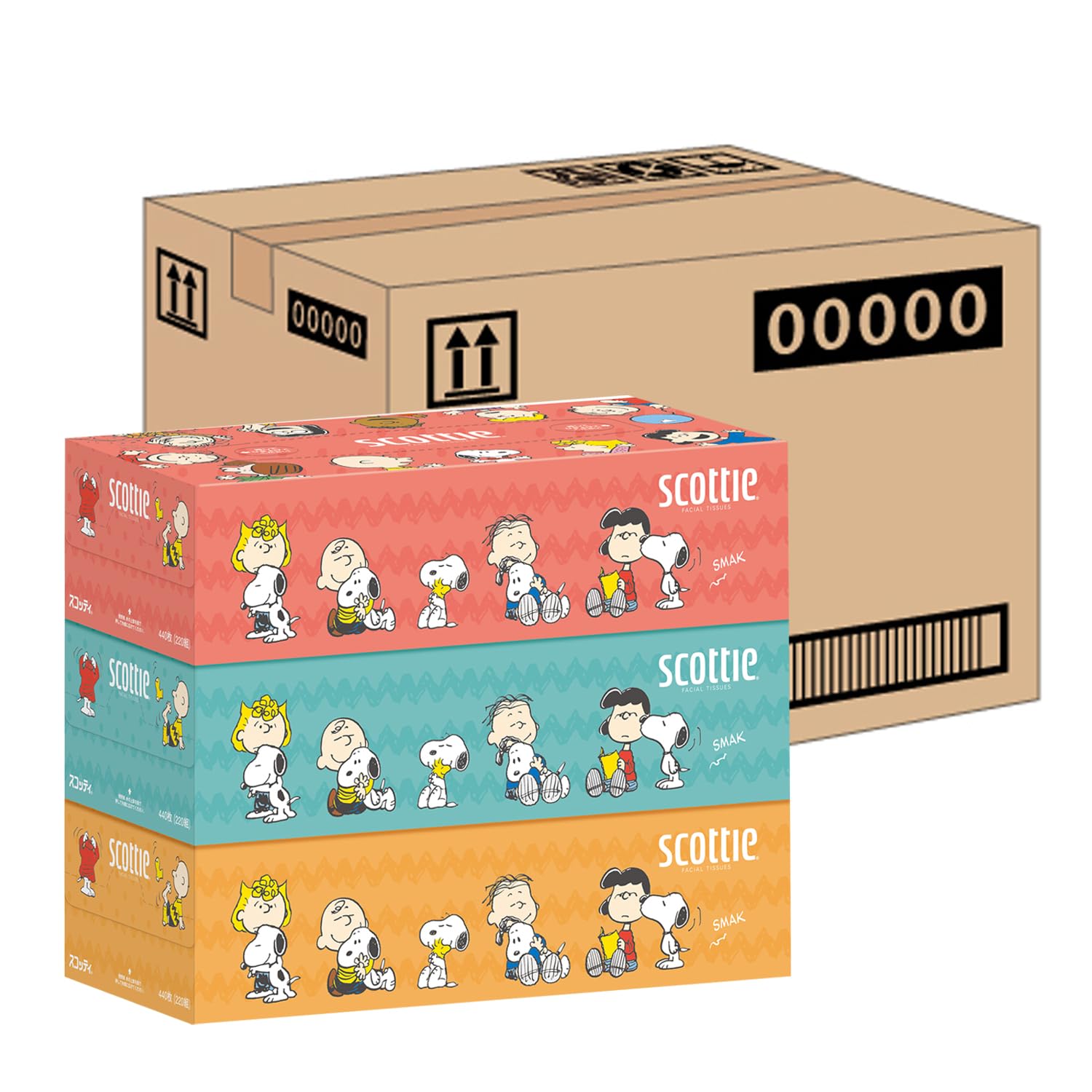 スコッティ 【ケース販売】 ティシュー スヌーピー 440枚(220組) 3箱 ×18入り商品画像