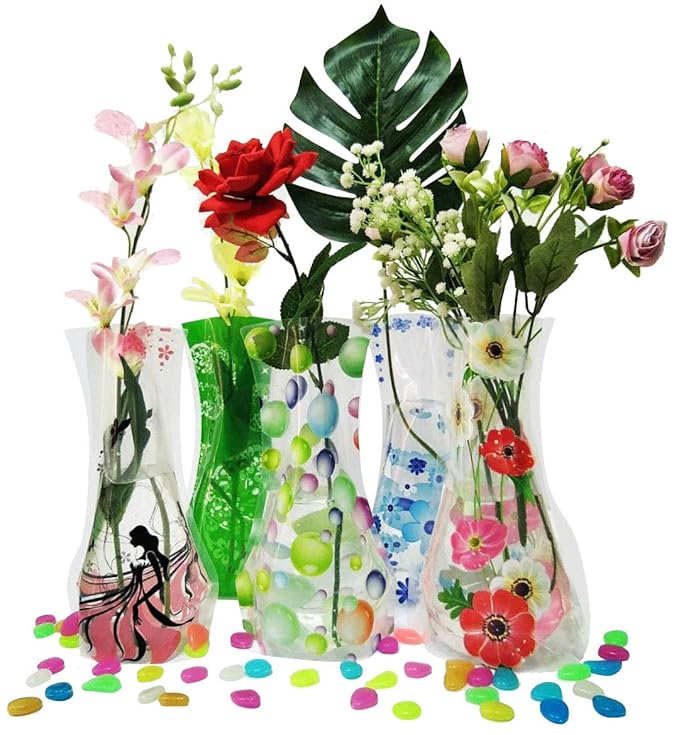 FZSH Mix Styles Folding Vase and Colors Home Decoration
