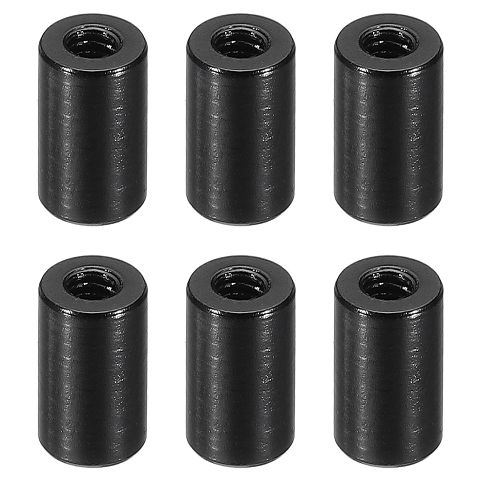 PATIKIL 6pcs M3 Metal Threaded Standoff Spacer Nuts, Round Aluminum Spacers Female Coupling Screws, 1/8" ID x 1/4" OD, Black 3x6x10mm โ image 1
