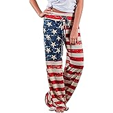 ROSA JUNIO Comfy Pajama Pants for Women Casual Drawstring Floral Palazzo Lounge Pants Stretch Wide Leg Bottoms
