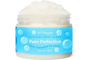 Scrubadub 18oz Natural Sea Salt Body Scrub Unscented | Exfoliating Body Scrub Made in USA | Perfect Butt Legs Arms Hand Body Exfoliator Scrub | Vegan Cruelty Free & Natural Skincare