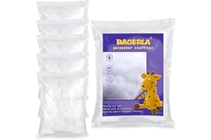 BAGERLA 900g/31.7oz White Polyester Fiber Fill, Fluff Stuffing High Resilience Fill Fiber, Stuffing Fiber Filling Material for Stuffed Animals Pillow Cushion Pouf Quilts Paddings Homemade Essentials