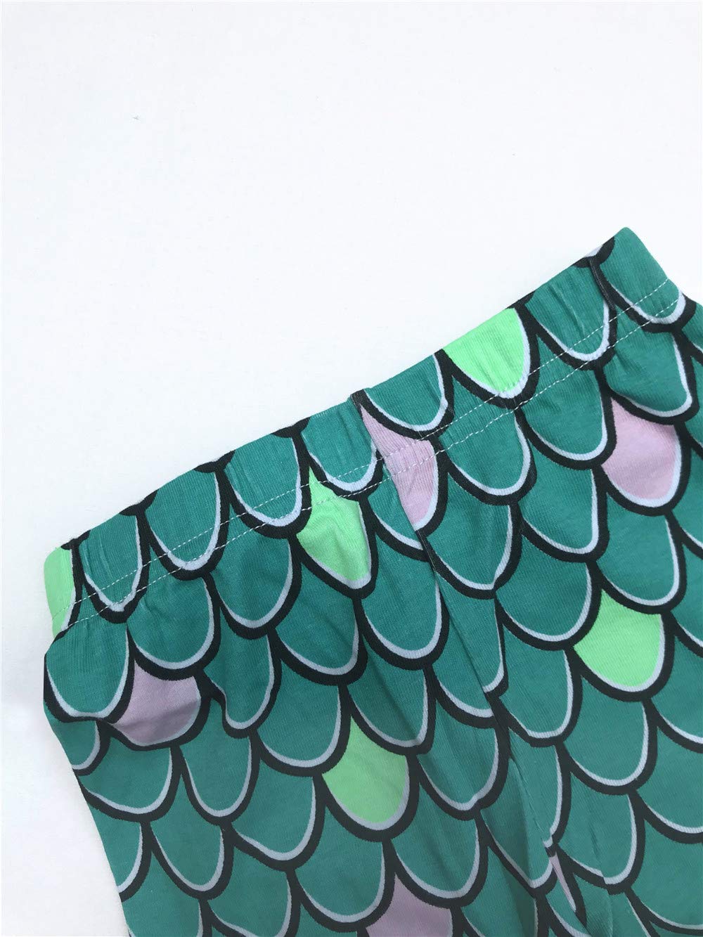 LitBud Toddler Girls Mermaids Pajama Sleepwears 2pcs Long Sleeves Pjs Tops + Pants Sets for Kids Size 3-4 Years 4T