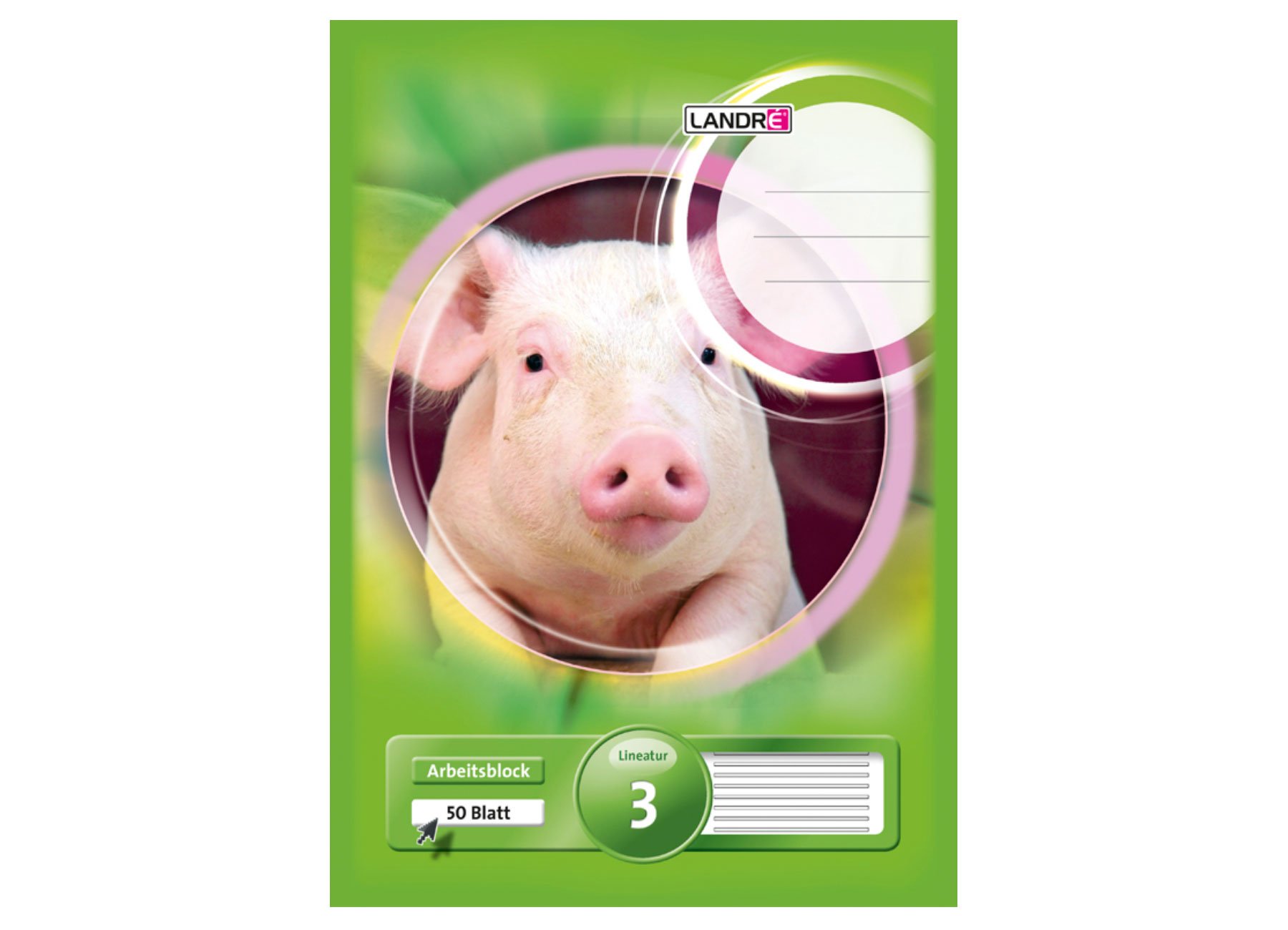 Landre 100050445 A4 Writing Pad with 50 Pages (Type 3 Ruled Pages) 80 g/m² Pack of 5