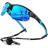 BIRCEN Mens Polarized Sunglasses for Sports: TR90 Lightweight Sun Glasses Wrap Around Shades for Fishing Driving Cycling