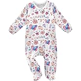 Dussdil Baby One-Piece Footies Newborn Rompers Pajamas Cotton Footed Pjs for Sleep Play Boys Girls