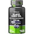 ORZAX Black Seed Oil Cold Pressed 100% Pure | Non-GMO - Rich in Omega 3 6 9 & Thymoquinone | Black Cumin Nigella Sativa Oil for Immune Support, Hair, Skin, Face (500 mg - 60 Softgel Capsules)
