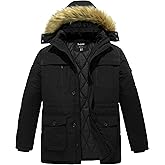 Soularge Men's Big and Tall Winter Warm Heavy Hooded Parka Jacket