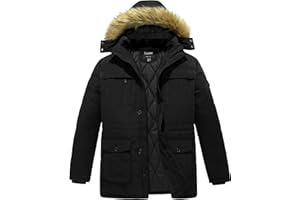 Soularge Men's Big and Tall Winter Warm Heavy Hooded Parka Jacket