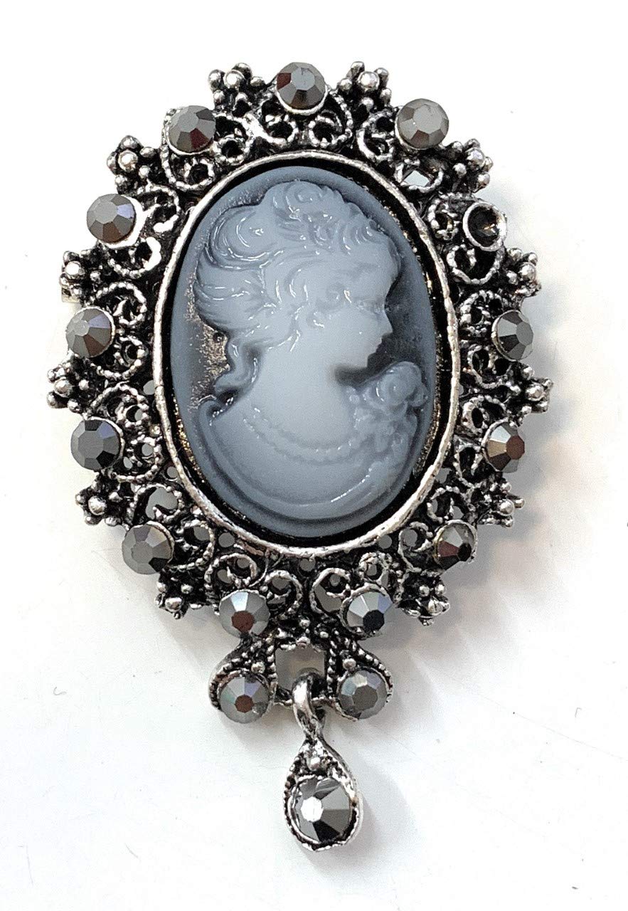 Caprilite Vintage Retro Style Victorian Lady Cameo Brooch Bag Pin Charm