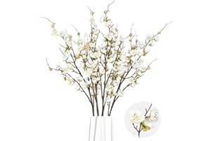 4 Pcs Faux Cherry Blossom Branches, 36'' Cherry Blossom Tree Decor with Long Stems, Artificial Flowers for Tall Vases Spring 