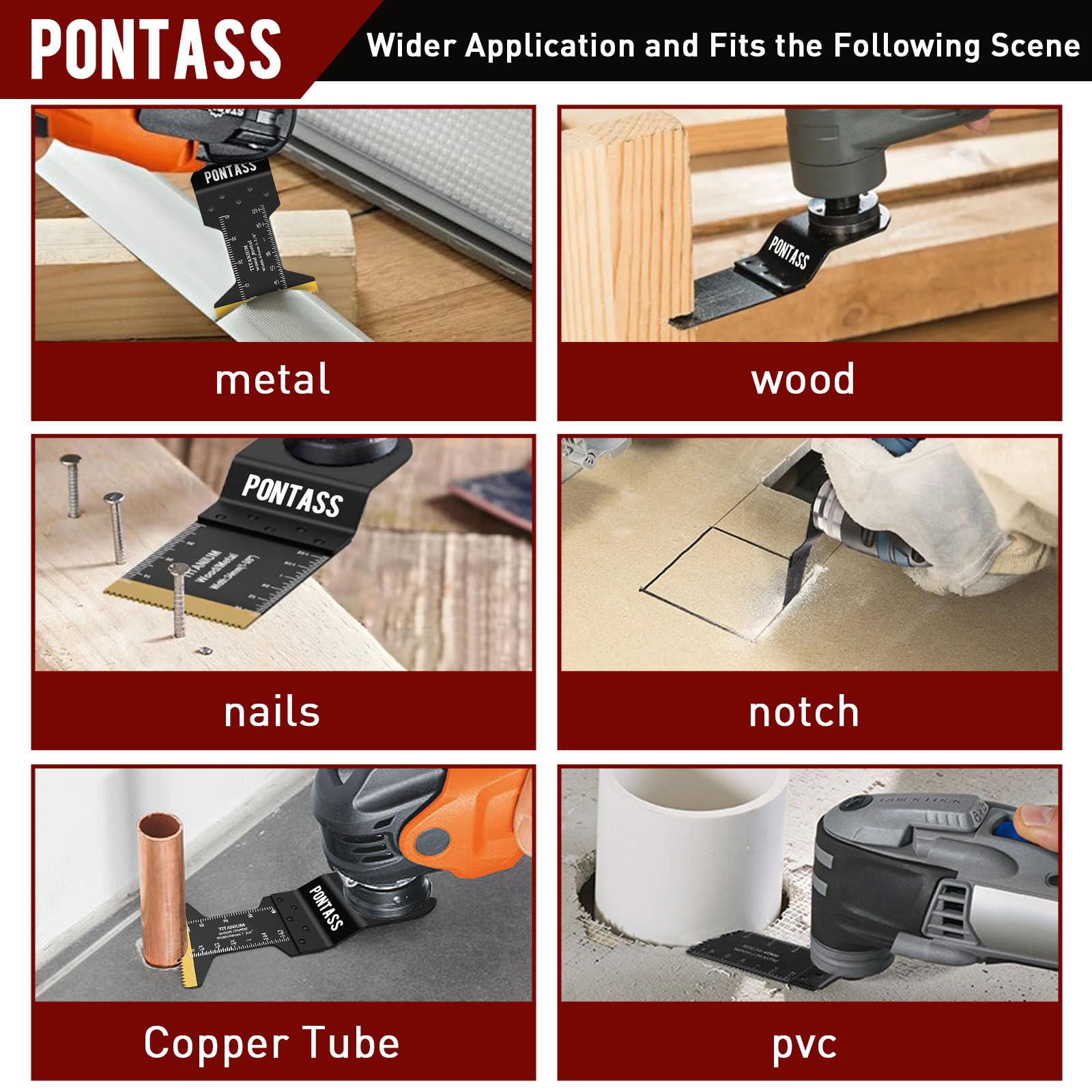 27 tlg Multitool Sägeblätter Set, Oszillierende Sägeblätter, Universelles Zubehör mit Makita Dewalt Parkside Ryobi AEG und Mehr, Oszillationswerkzeug zum Schneiden von Metall, Holz, Schrauben 3