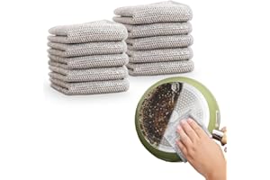 Cecurpo Double Layer Wire Cleaning Cloths for Wet and Dry, 2024 Reusable Multipurpose Wire Dishwashing Rags, Multifunctional Metal Wire Dishcloth Scrubbing Pads Sponge for Home (10)