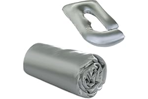 BALAPET Silky Satin Pregnancy Pillow Cover (ONLY Pillowcase), U Shaped Smooth Maternity Pillow Cover with Hidden Zip, Luxurious Soft & Breathable Large Pillow Protector for Side Sleeper,Dark Grey