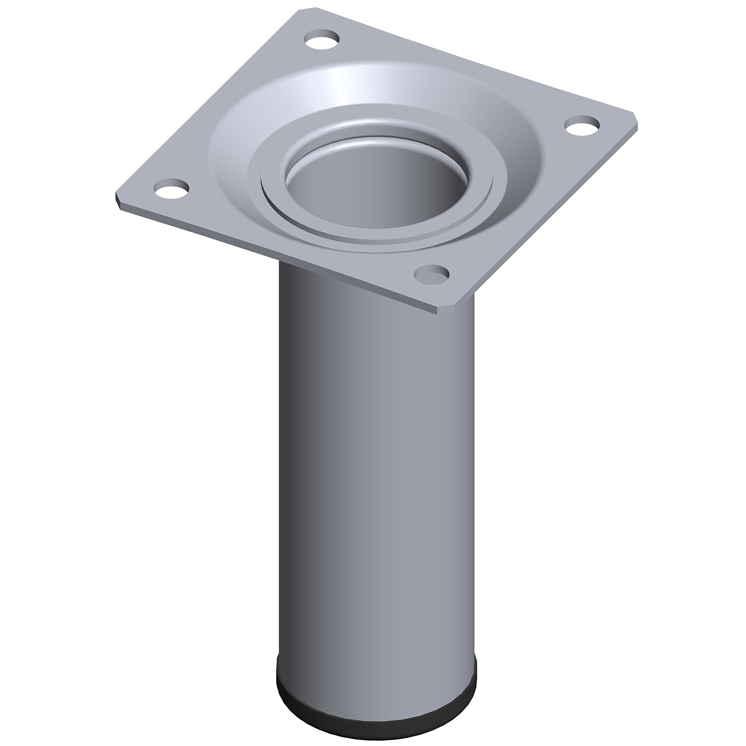 Element System 18133-00342 100 mm Length 30 mm Diameter Round Steel Pipe Furniture Legs Includes Screw-Mounting Plate - Chrome (4-Piece)