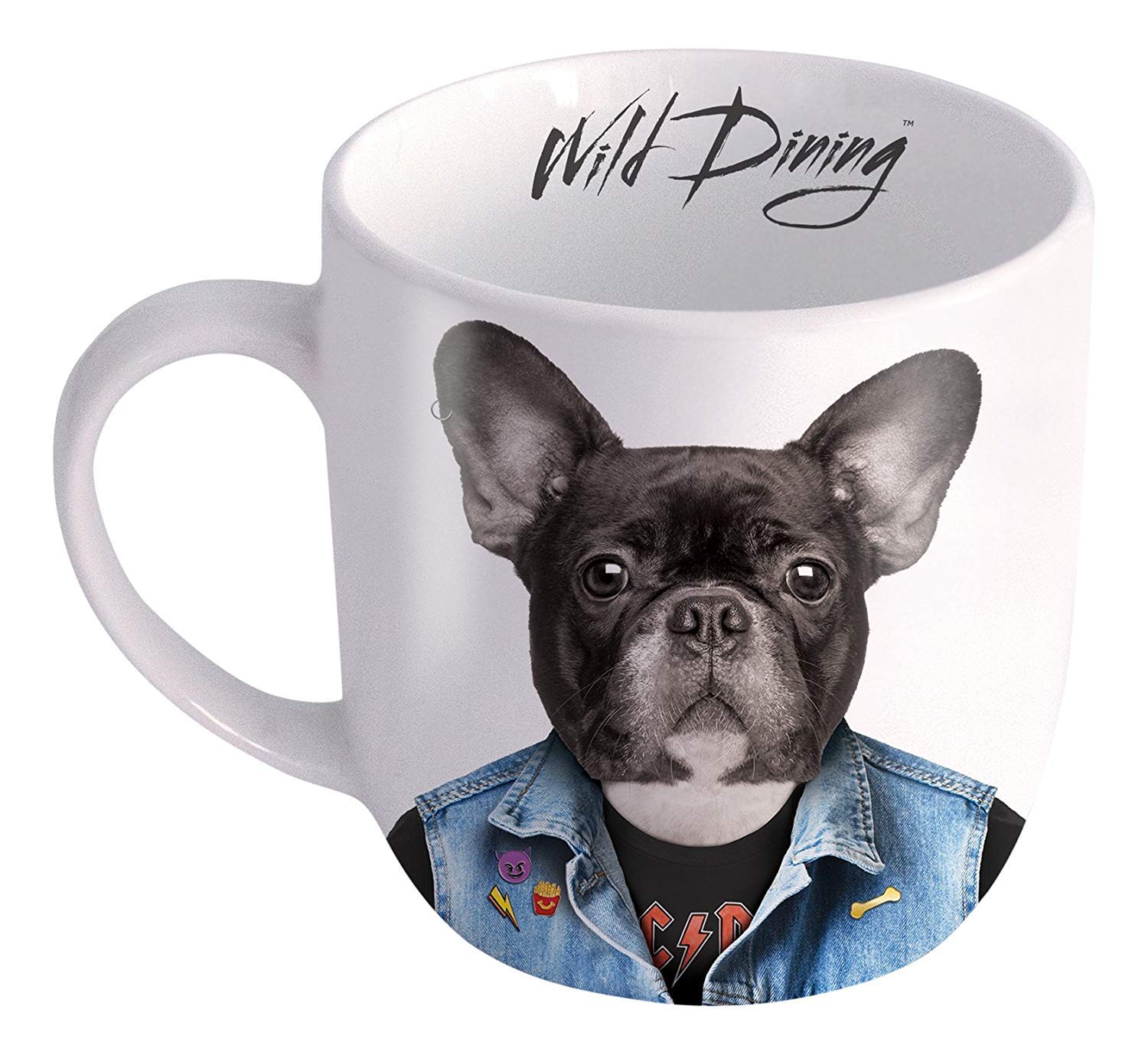 MUSTARD - Wild Dining Coffee Mug I Funny Cup I 100% Ceramic I Funny Cup with Goofy Pet Print I Gift Idea for Students | Dishwasher Microwave and Food Safe (Dog)