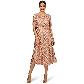 Adrianna Papell Womens Sequin Embroidery Dress