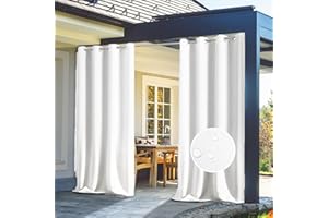 GZQIAWY 1PC Outdoor Curtains for Gazebo Waterproof Outdoor Furniture Living Room Bedroom Decoration Window Curtain Ideas Shower Curtain Design Wall White 50 in x 40 in (W x L)