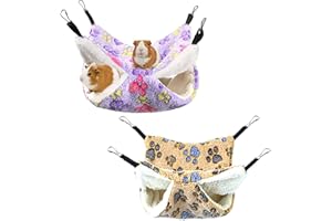 YQkangzhu 2Pcs Rat Hammocks for Cage, 2 Layer Ferret Rat Hammock, Guinea Pig Hammock, Hamster Bed Mat, Pet Hammock for Cage A