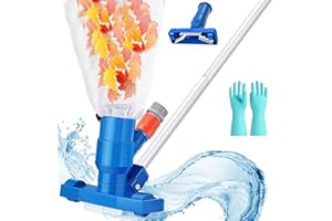 DWCOUPLE Handheld Pool Vacuum Above Ground,2023 Upgrade Swimming Pool Spa Jet Vacuum Cleaner Portable Cleaning Tool Kit Spas Fish Pond Fountain Vacuum Cleaner Brush Hot Spring Vacuum Cleaner with Gloves