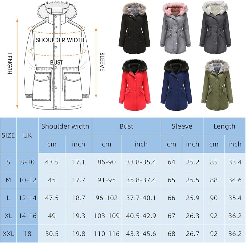 Manteau Femme Hiver Veste Polaire Chaud Parka Manches Longues Blouson Zippée À Capuche Hooded Coat Sweat-Shirts Outercoat avec Poches, Nior, M