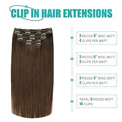 Clip in Extensions Real Human Hair, SURNEL