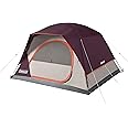 Coleman Skydome Camping Tent, 2/4/6/8 Person Family Dome Tent with 5 Minute Setup, Strong Frame can Withstand 35MPH Winds, Ro