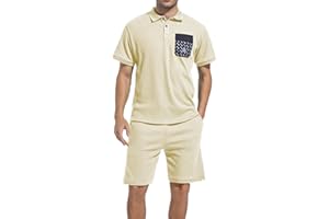 ANOTWENER Mens 2 Piece Vacation Outfit Casual Waffle T Shirts And Shorts Beach Summer Sets