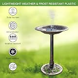 Bonnlo Bird Bath with Solar Fountain Antique Copper Finish 71cm Tall view 8