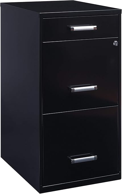 Space Solutions 3 Drawer File Cabinet 18 Inch Deep Black Amazon Ca Home Kitchen