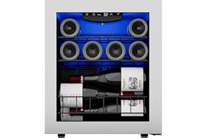 Ca'Lefort Wine Fridge, 12 Bottles Wine Cooler with 38-65℉ Temper Control, Wine Cooler Refrigerator Freestanding and Under Counter with Anti-U V Glass Door for Home Office Dorm