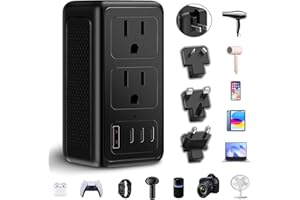 IPLUSO Upgraded 2000W 220V to 110V Voltage Converter US to Europe, Power Converter European Travel Converter for Hair Dryer, Power Converter Adapter Combo with 1 USB A 3 Type C for 160 Countries (1U3C)