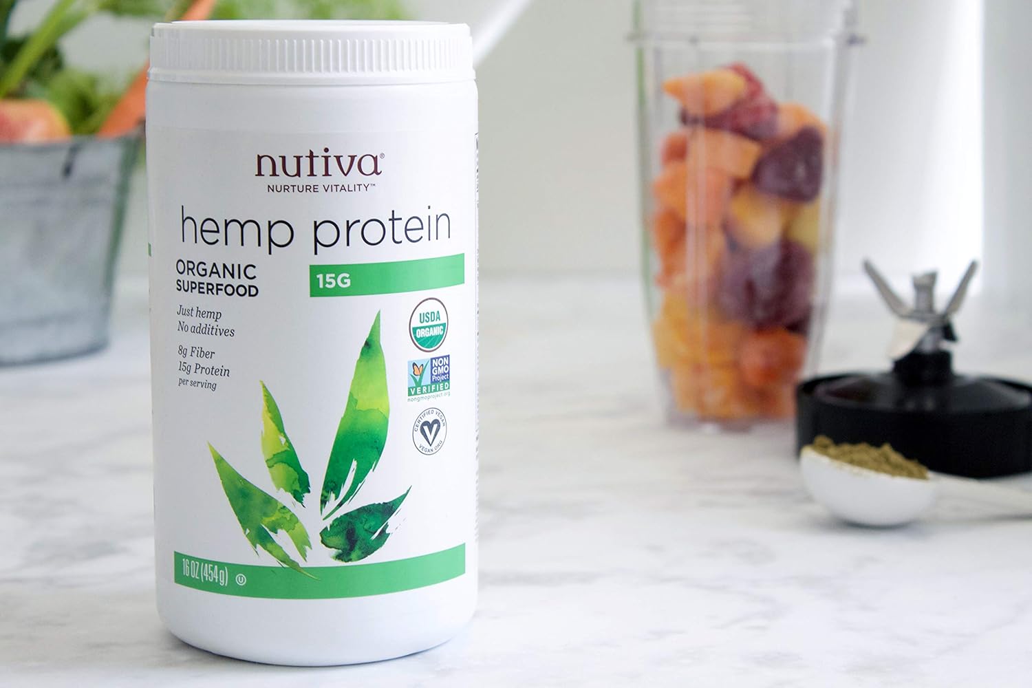 Nutiva Organic Cold-Pressed Hemp Seed Protein Powder, 15G Protein, 16 Ounce: Grocery & Gourmet Food