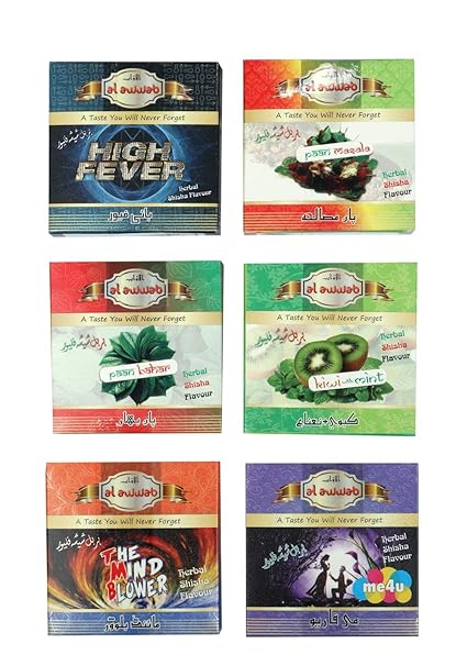 JaipurCrafts Sophies Premium Quality Assorted Herbal (100% Nicotine and Tobacco Free) Hookah Flavors (Pack of 6)