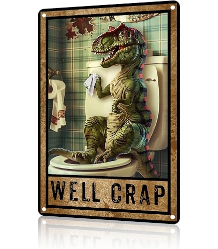 XMDDX Funny Bathroom Art Well Crap Funny Wall Art Signs