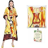 Oussum Women Plus Size Kaftans Kimono Polyester Dresses Loose Caftan Dress Ladies Evening Casual Long Maxi Lounge Beach Wear