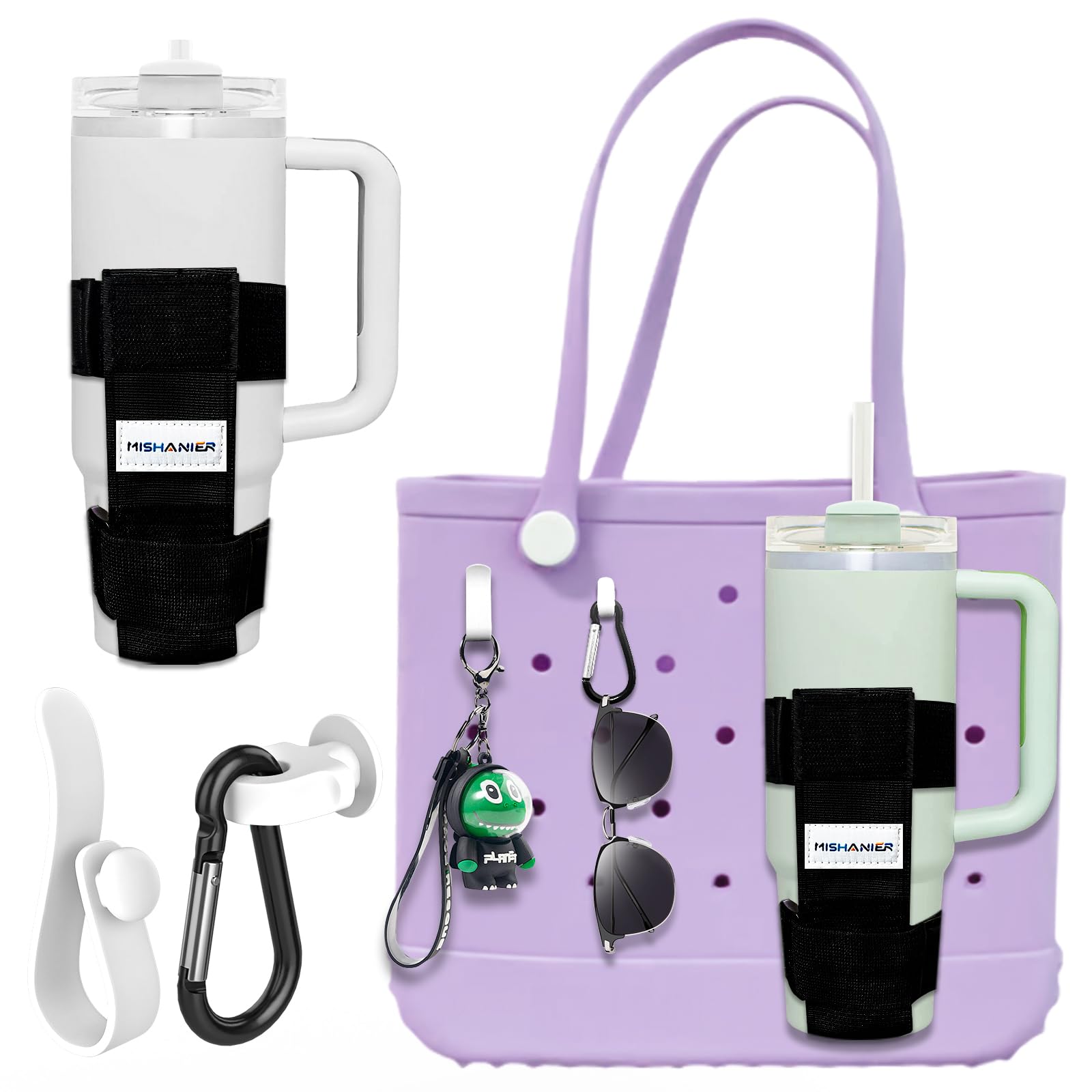 Bogg Bag Getränkehalter Set 3-in-1 - Für Stanley, Owala, Yeti Tassen, Rosenrot, Kompatibel Mit Allen Bogg Bags