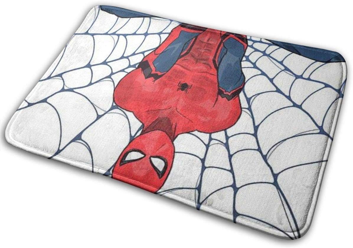 Uphome Area Rugs 18x30 Velveteen Bath Rugs Non-Slip Door Carpet Microfiber Absorbent Machine-Washable Floor Accent Rug for Bedside Throw Mat-Cool Spiderman