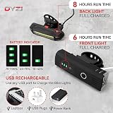 DYZI Bike Light Set USB Rechargeable Front & Back 4 Modes Daylight Sensor view 6