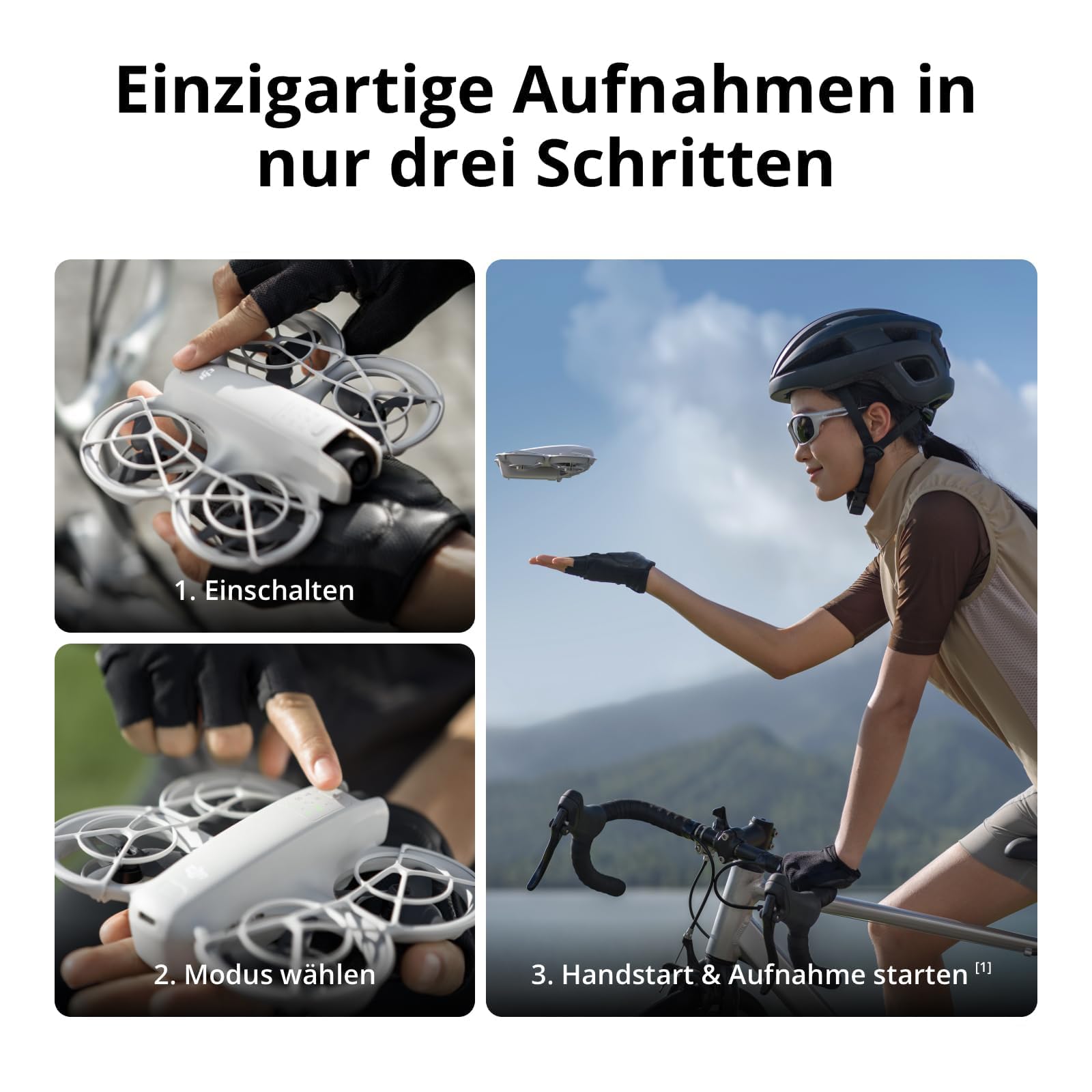 DJI Neo, Mini Drohne mit Kamera 4K UHD Für Erwachsene, 135g, Selbstfliegende Drohne, Motivverfolgung, Handstart, QuickShots, Integrierter Propellerschutz, Quadrocopter, Ohne Controller 2