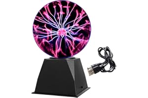 Gresus 6 Inch Magic Plasma Ball Lamp - Touch & Sound Sensitive Interactive USB Powered Plasma Lamp Nebula Sphere Globe, Science Educational Gift for Decorations/Parties/Bedroom