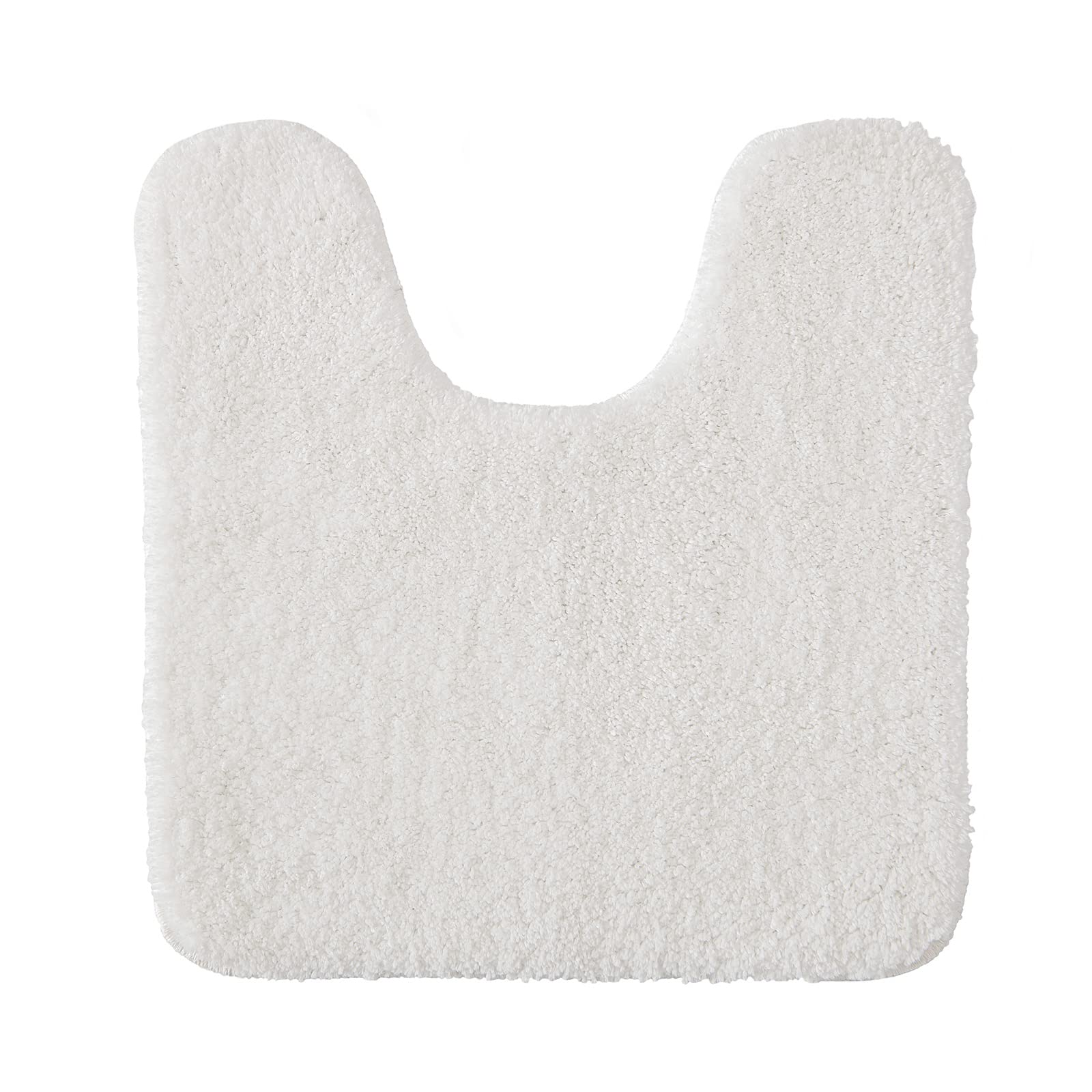 MIULEE Absorbent WC Toilet Rug Non Slip U Shape Bath Mat with High Hydroscopicity Rugs Super Soft Cozy and Shaggy Microfiber Rug Carpet for Bathroom White 50 x 50 cm