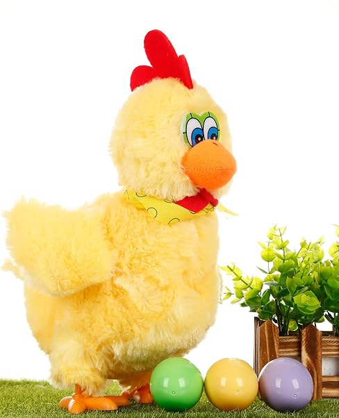 VEMEE CHICKEN LAYING EGG TOYS – ELECTRIC PLUSH CHICKEN WITH SOUND MUSIC FOR BOYS & GIRLS