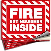 iSYFIX Fire Extinguisher Inside Signs Stickers, 5x4 Inch, 5 Pack | Self-Adhesive Vinyl Decals, Laminated, UV, Weather, Scratch, Fade Resistant, for Cars, Trailers, Rv's, Trucks and Vehicles