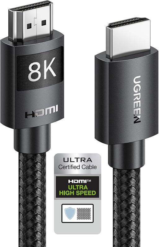 Ugreen cabo hdmi 2.1 8k cabo hdmi 10k ultra high speed ​​​​48gbps 8k 60hz 4k 120hz uhd earc hdr dynamic dolby vision 3d hdcp 2.3 compatível com ps5 ps4 pro xbox one x pc monitor hdtv, 2m