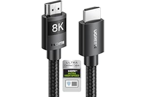 UGREEN Certified 8K HDMI Cable 48Gbps Ultra High Speed HDMI 2.1 Cable 4K 240Hz 8K 60Hz Nylon Braided Support Dynamic HDR eARC