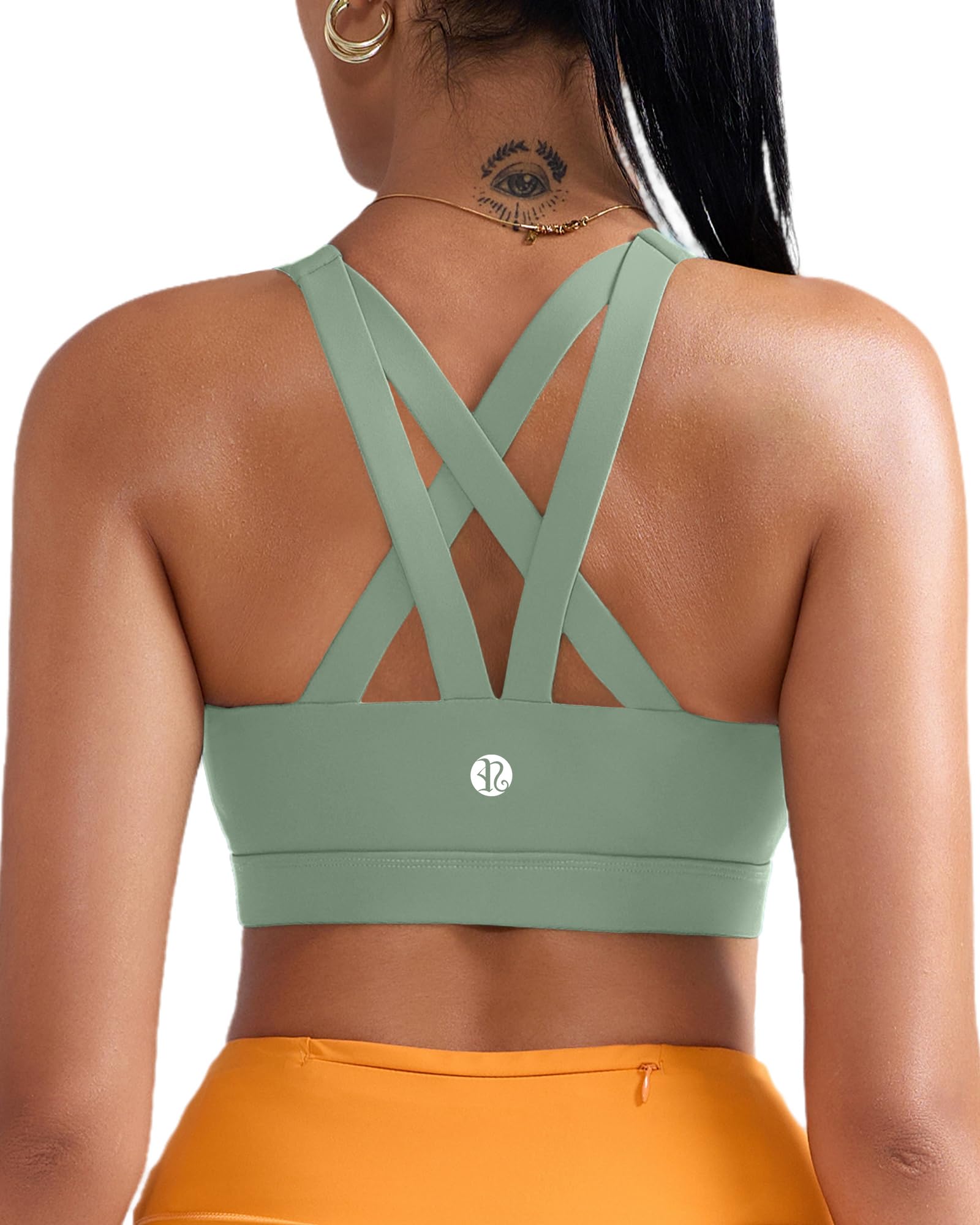 RUNNING GIRL Sports Bra for Women, Criss-Cross Back