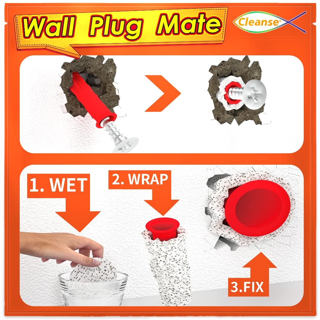 (24 Discs) Fixing Loose Wall Plugs Fast, Drywall Anchor Repair, Perfect for Fittings Weak Crumbly Loose Wall Such As Curtain Rail, Towel Racks, Toilet Paper Holder, and More