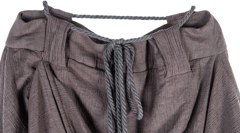 Women's Vintage Linen Cotton Harem Pants Baggy Bohemian Wide Leg Pants: Clothing